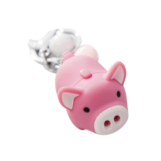 Брелок для ключей Yousheng Cartoon Pig с колокольчиками, светодиодными лампами, подвеской-брелоком со звуковыми эффектами, подарок на Новый год и день рождения