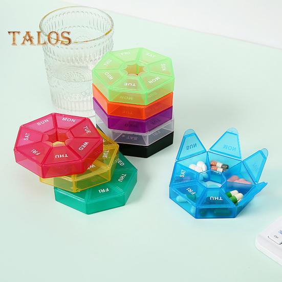 Еженедельный органайзер для таблеток с 7 отделениями, портативный дорожный футляр для таблеток, дозатор для приема лекарств один раз в день, ящик для хранения капсул