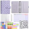 Creative Leather A6 Zipper Binder Notebook, Full-Print PU Journal with Zipper Pouch, Planner Organizer for Note-Taking and Accounting