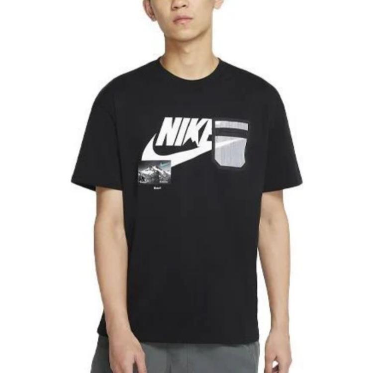 Nike Футболки Мужские Черные С Круглым Вырезом Умеренный Прямой Крой CZ4662-010