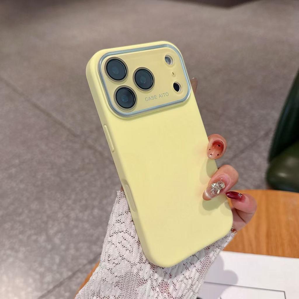 Large Window Camera Protection Silicone Case For iPhone 17 16 15 14 13 12 11 Plus Pro Max Solid Color Matte Shockproof Cover