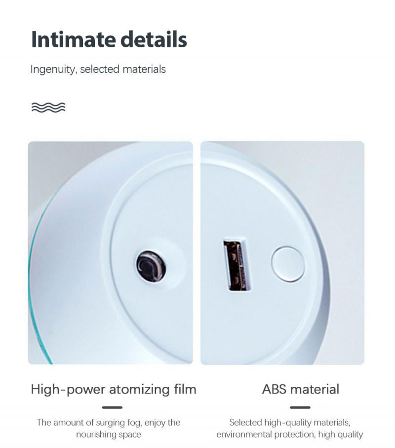 Мини-увлажнитель воздуха USB для домашнего использования, чтобы повысить влажность воздуха и уменьшить сухость кожи, ночник, бесшумный, портативный, настольный, маленький