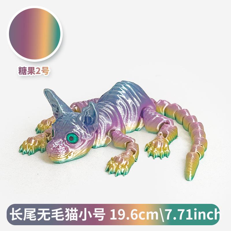 3D Printed Sphynx Cat Figurine Cute Hairless Cat Sculpture Modern Home Decoration Ornaments Creative Gifts For Cat Lovers Toy