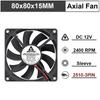 Gdstime 1 шт. DC 12V 24V 80мм x 15мм Двойной подшипник DC вентилятор охлаждения для корпуса ПК 80x80x15мм 8см 8015 Бесшумный радиатор Охладитель 2 контакта