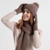 3Pcs/set Knitwear Beanies Hat Pompom Ball Winter Knit Gloves Set  Winter Season