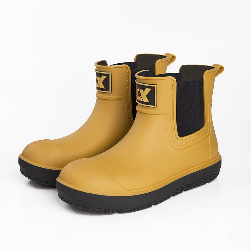 Water shoes couple rain shoes women's short men's rain boots elastic band high-grade waterproof glue shoe size