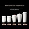 Zhaoran 300ml Double-Layer White Disposable Coffee Cups with Lids