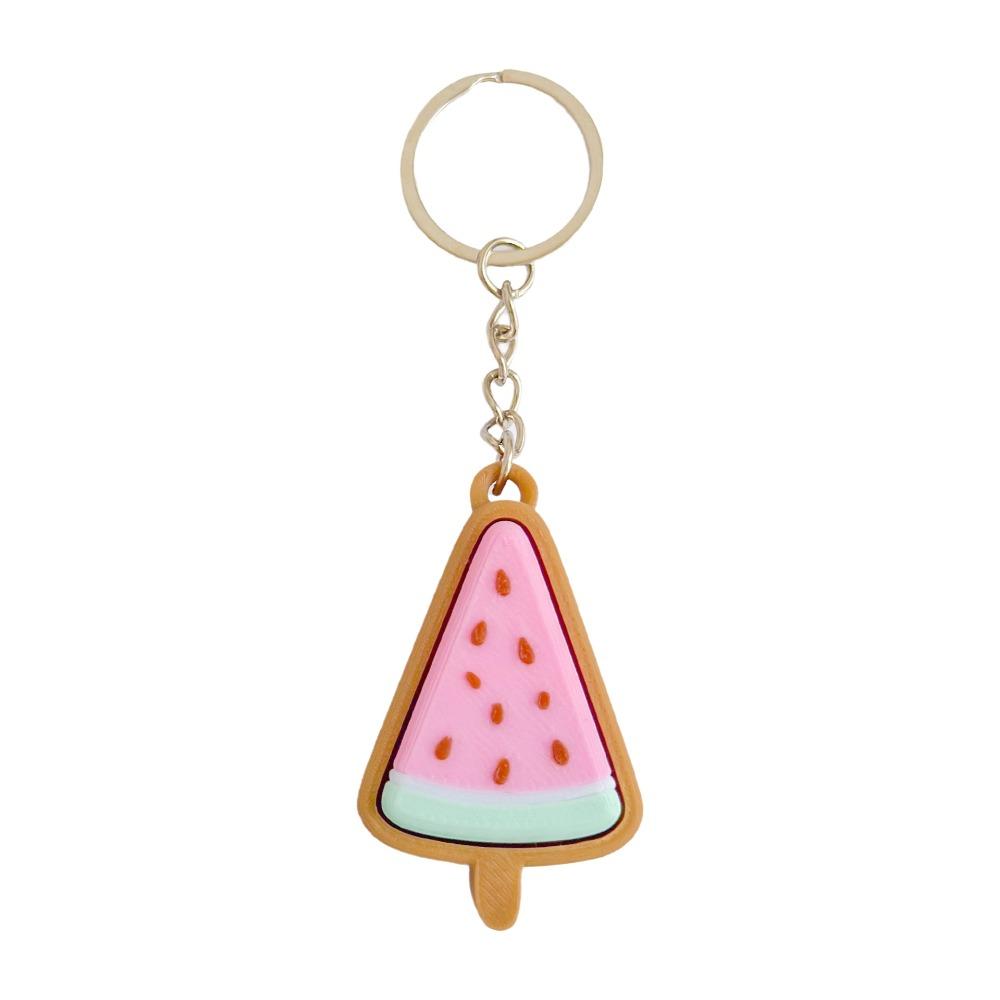 Chocolate Ice Cream Clicker Keychain Cartoon Plastic 3D Printed Key Chain Mini Fingertip Button Funny Fidget Travel Gift