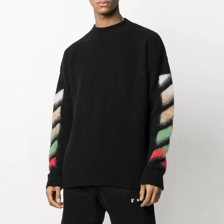 Свитер OFF WHITE с мотивом диагональных стрел OMHA036R21KNI0011084