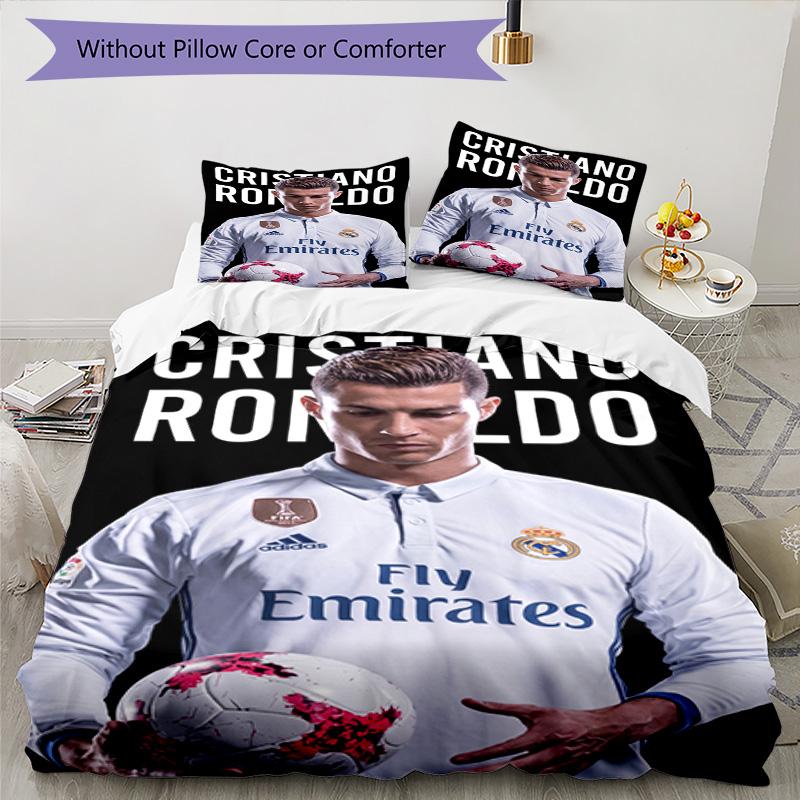 Ronaldo's Juventus Legacy Bedding Set, Breathable Duvet Cover with Pillowcases, Soft Bed Linen for Bedroom Home Decoration, Perfect Festival Birthday