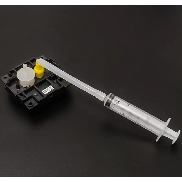 Набор для чистки печатающих головок, 5 шт. Шприц, Соединитель для сопла, Конвертер 4 мм, Желтый резиновый адаптер для струйных принтеров Epson Ecotank, HP, Brother