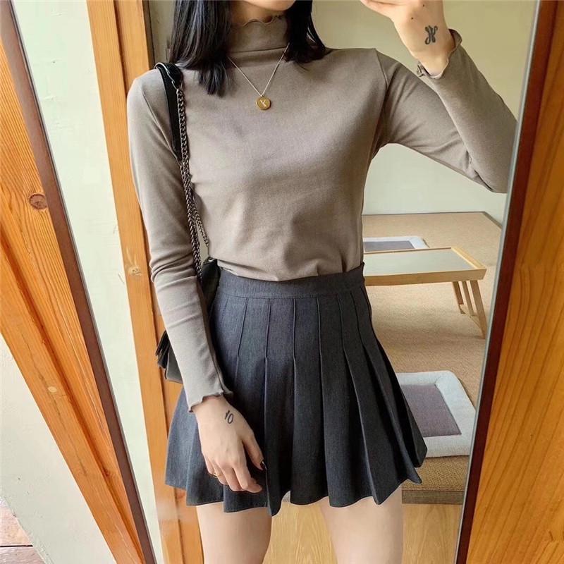 Женская рубашка с полуворотом из немецкого бархата, осень/зима, 12 цветов, отделка Fairy Wood Ear, начес и утолщение для тепла