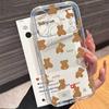Чехол для телефона с бантиком и мишкой Тедди для iPhone 17 16e 16 15 14 13 12 11 Mini Air Pro Max X XR XSMax 7 8 Plus Прозрачный Мягкий
