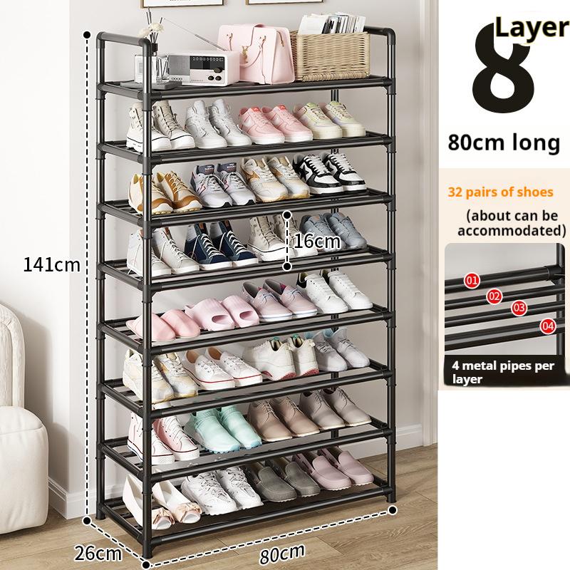 Бытовая полка для обуви, органайзер для обуви, простой съемный шкаф для хранения обуви из нержавеющей стали, экономящий место для студенческого общежития