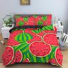Fruits Duvet Cover Set, Watermelon Comforter Cover with Pillowcase, Summer Fruits Theme Bedding Set 2pcs for Kids Boys Girls