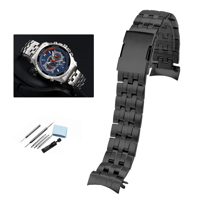 Для Casio EDIFICE серии EQW-M710 мужские прецизионные часы из нержавеющей стали цепочка изогнутый конец рот металлический браслет ремешок 22 мм
