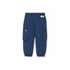 Li Ning Solid Color Large Pocket Button Drawstring Knitted Sports Pants Unisex Pants Blue AKXR598-7