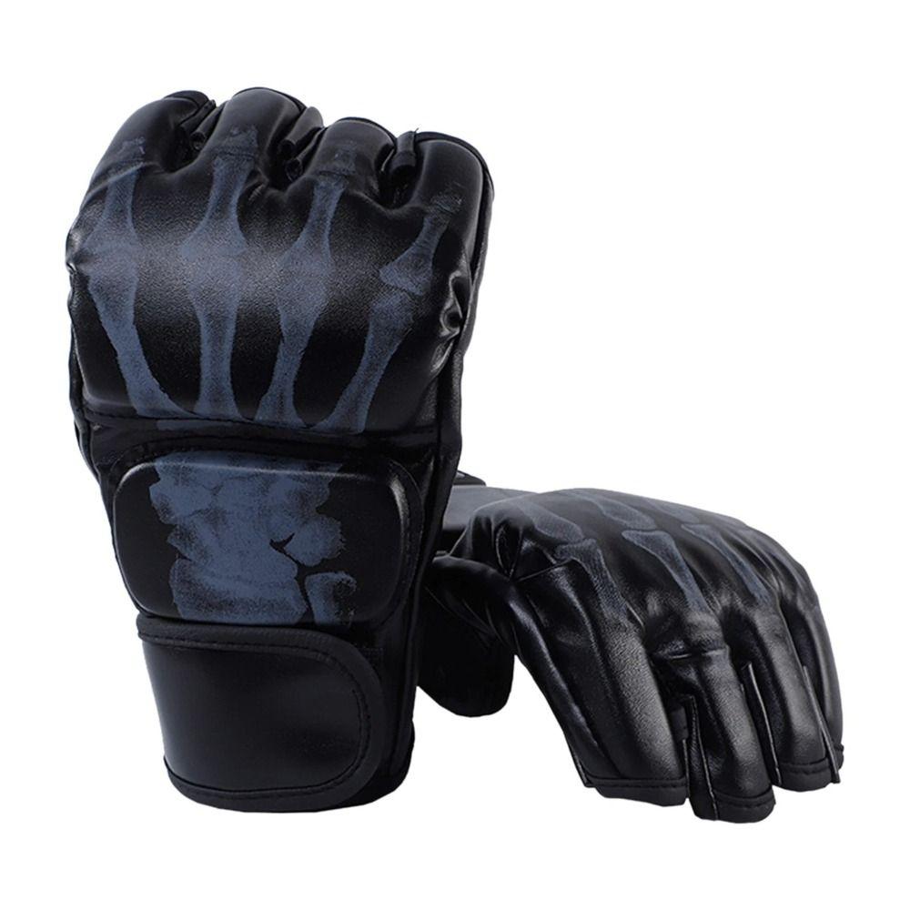 PU Taekwondo Gloves Half Finger Punching Gloves Durable Workout Gloves  for Men Women