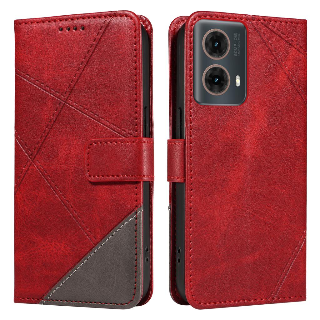 Для Motorola Moto G85 5G/S50 Neo 5G Чехол Кожаный Геометрическая Линия Кошелек Чехол для телефона с Ремешком на Запястье