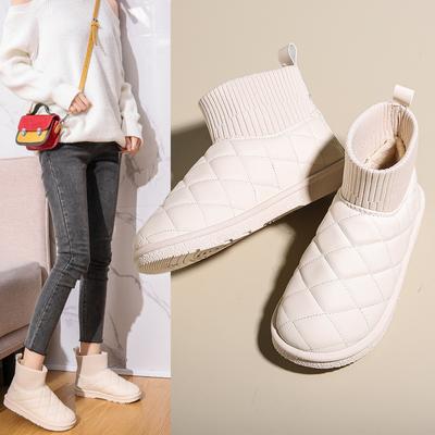 Зимние новые модные нескользящие хлопковые сапоги женские бархатные утолщенные повседневные теплые водонепроницаемые хлопковые сапоги