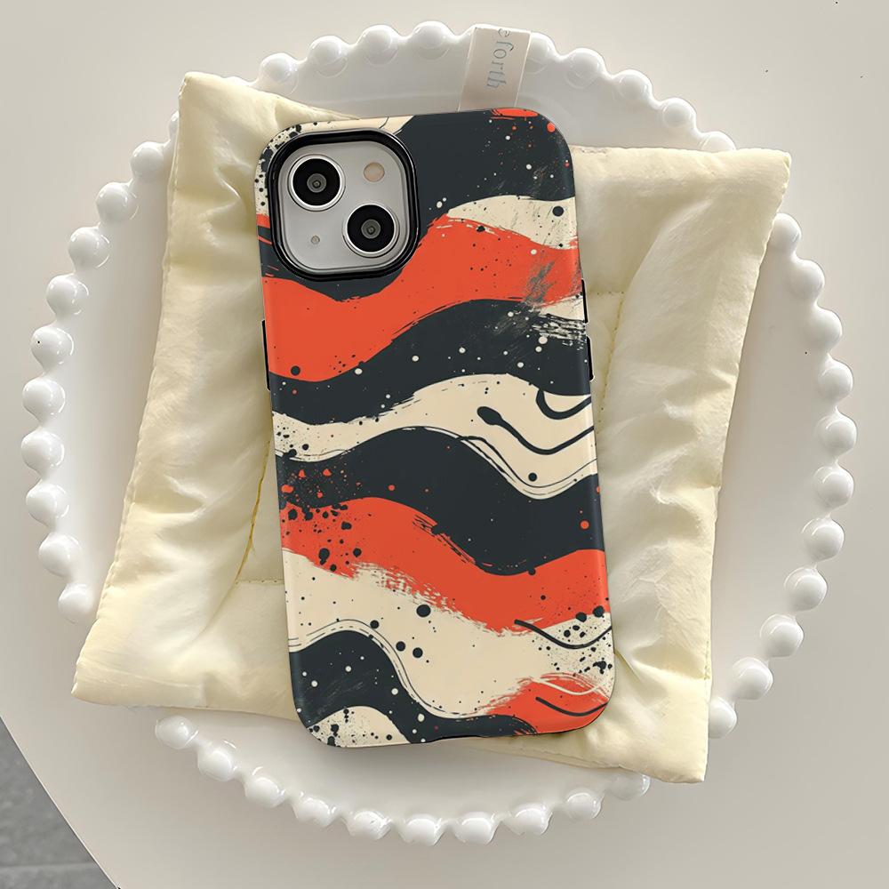 Color oil painting wavy iphone12 matte film mobile phone case apple 17promax anti-drop mobile phone case