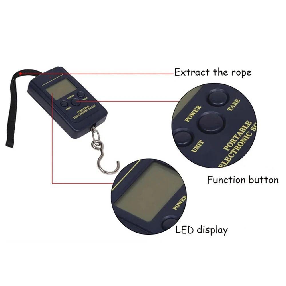 Цифровые электронные весы без подсветки с подвесным крюком, весы для багажа, рыбалка