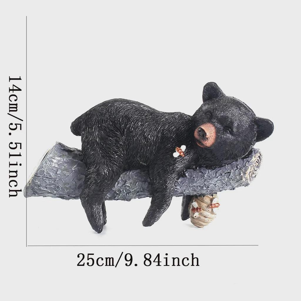 Подвеска из смолы «Черный медведь, лазающий по дереву» для меда — украшение для сада на открытом воздухе