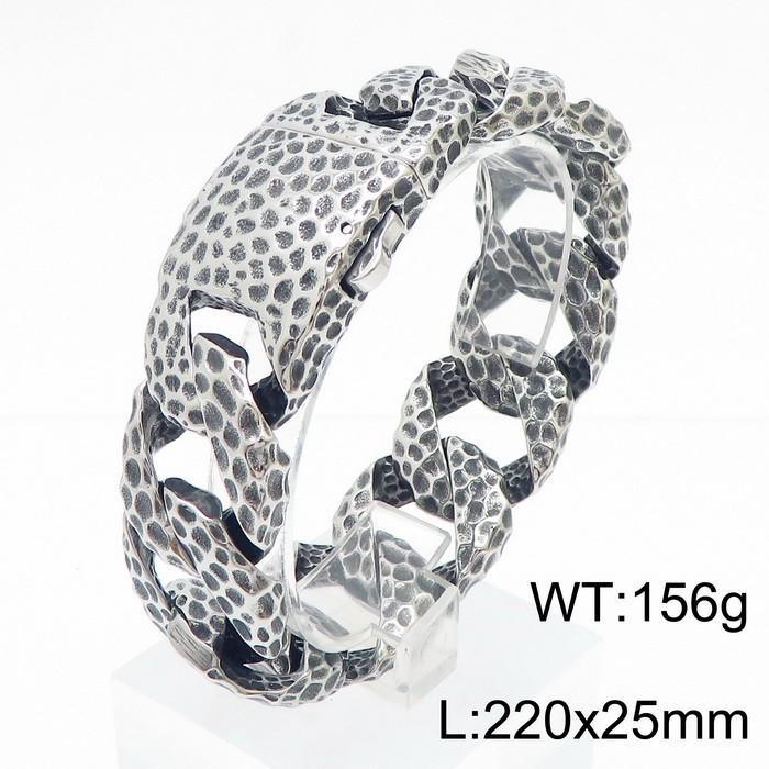 European And American Retro Boiled Black -Knocking Titanium Steel Men 'S Bracelet