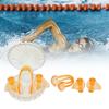1 Set Swimming Earplug Ergonomic Design Protective Gear Waterproof Silicone Swimming Nose Clip Earplugs Set for Diving
