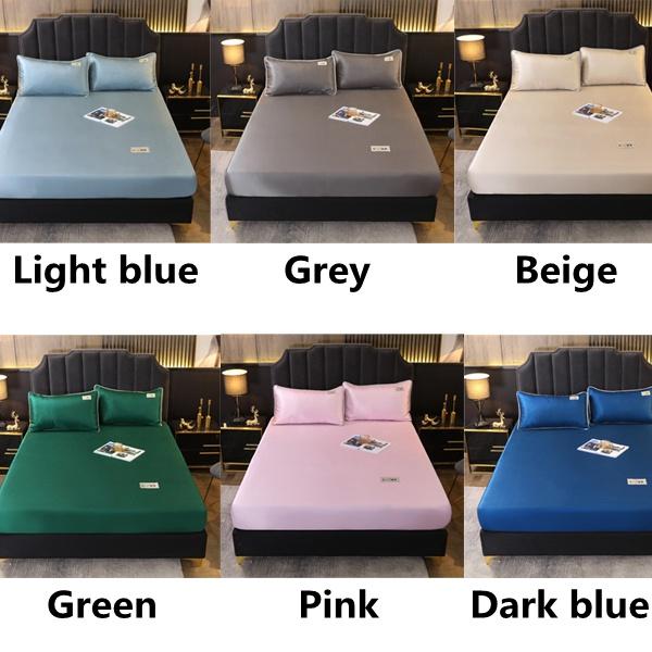 3 шт. шелковое постельное белье Роскошное детское двойное постельное белье размера «queen-size» комплект атласных простыней наволочки постельное белье плоские простыни