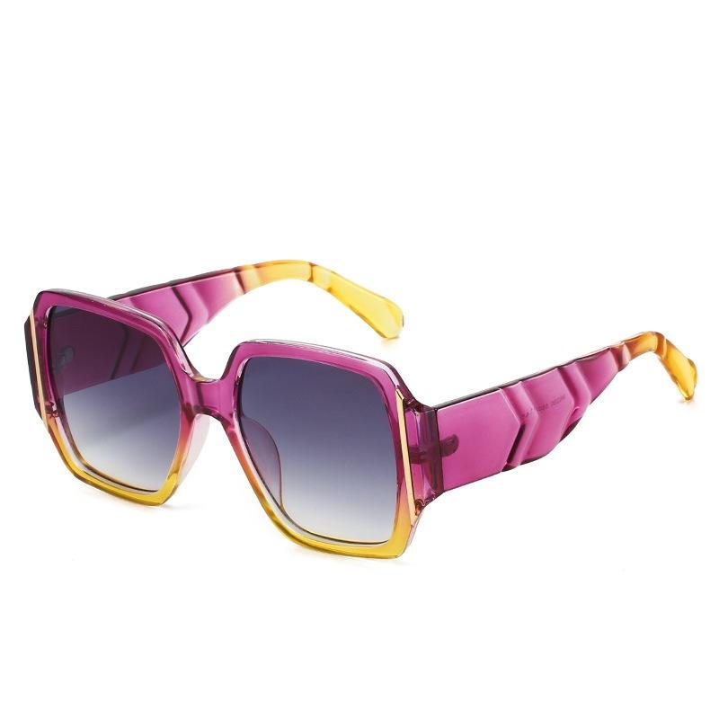 New European and American fashion trends, large-frame square sunglasses ins personalized retro high-end travel sunglasses
