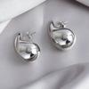 European and American show retro comma teardrop punk style earrings, simple glossy hanging water drop earrings