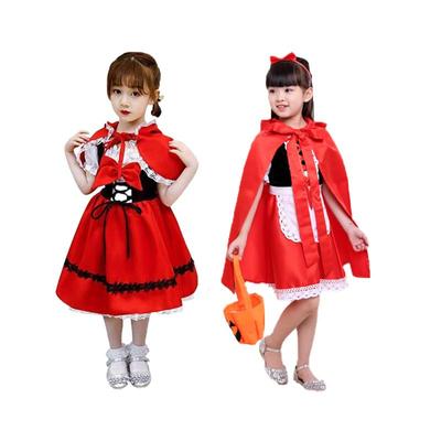 Карнавальный костюм Красной Шапочки для детей, платье на Хэллоуин, карнавал, фантазия, праздничное нарядное платье для девочек, детское праздничное платье