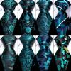 Mens Fashion Neckties Teal Silk Tie Pocket Square Cufflinks Blue&Green Formal Casual Ties