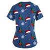 Women's Fashion V-neck Short Sleeve Workwear With Pockets Christmas Printed Tops