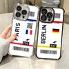 Мягкий чехол для телефона с дизайном билета на самолет для iPhone 15 16 17 Air 14 Pro Max 16E Plus 13 12 Mini, с покрытием, противоударный