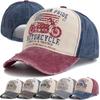 New Motorcycle Printing Baseball Cap Vintage Color Block Washed Cap Adjustable Dad Hats for Women Men