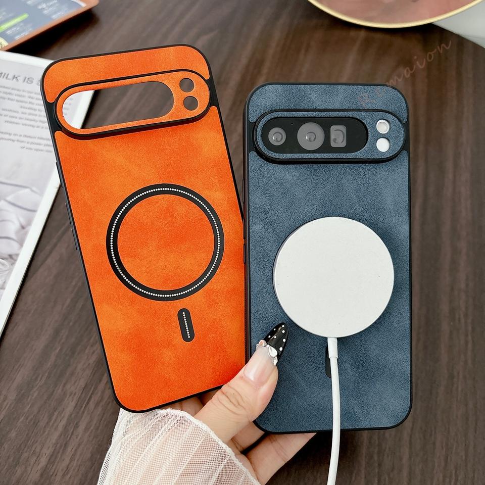 Retro Leather Magnetic Phone Case for Google Pixel 10 9 7 8 Pro XL 10A 9A 8A Armor Shockproof Protector Cover