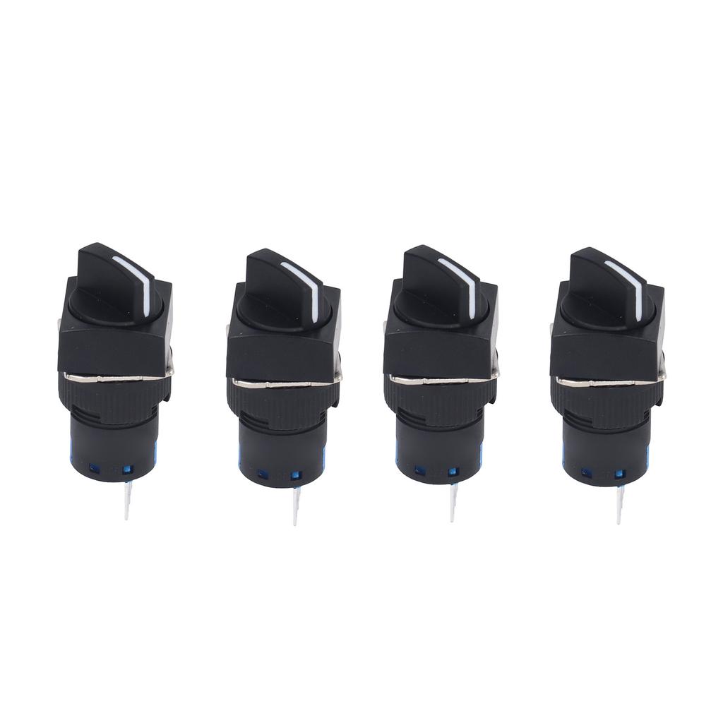 25Pcs Rotary Switch Knob 2 Position Self Locking Selector 16mm Set Kit for Equipment
