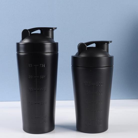 Чашка-шейкер для протеина из нержавеющей стали, бутылка для шейков для фитнеса в зале, 500 мл/750 мл, портативная