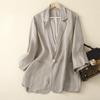 Cotton and Linen Casual Three-quarter Sleeve Short Jacket Women's Solid Color Small Suit Jacket Autumn Small Jacket