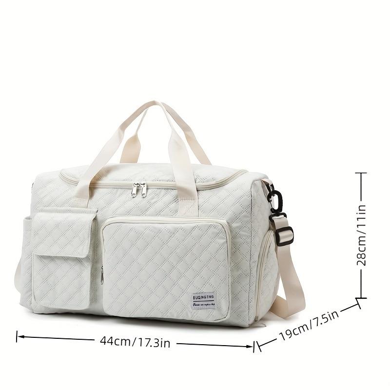 Large Capacity Durable Nylon Travel Duffle Bag,Spacious Portable Gym Sports Tote, Stylish Argyle Pattern Weekender Overnight Bag