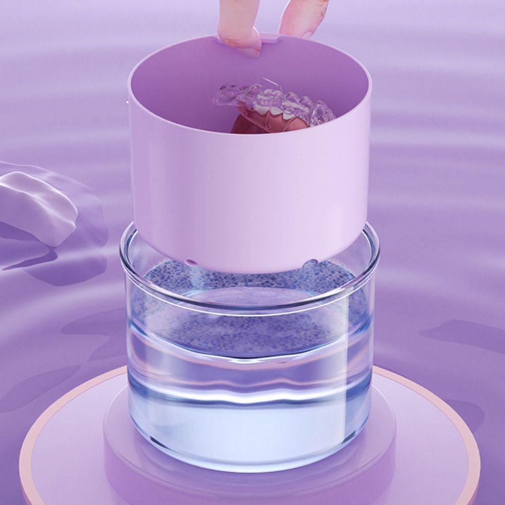 Portable Denture Soaking Cleaning Box Universal Cleaning Tooth Storage Case  Oral Care