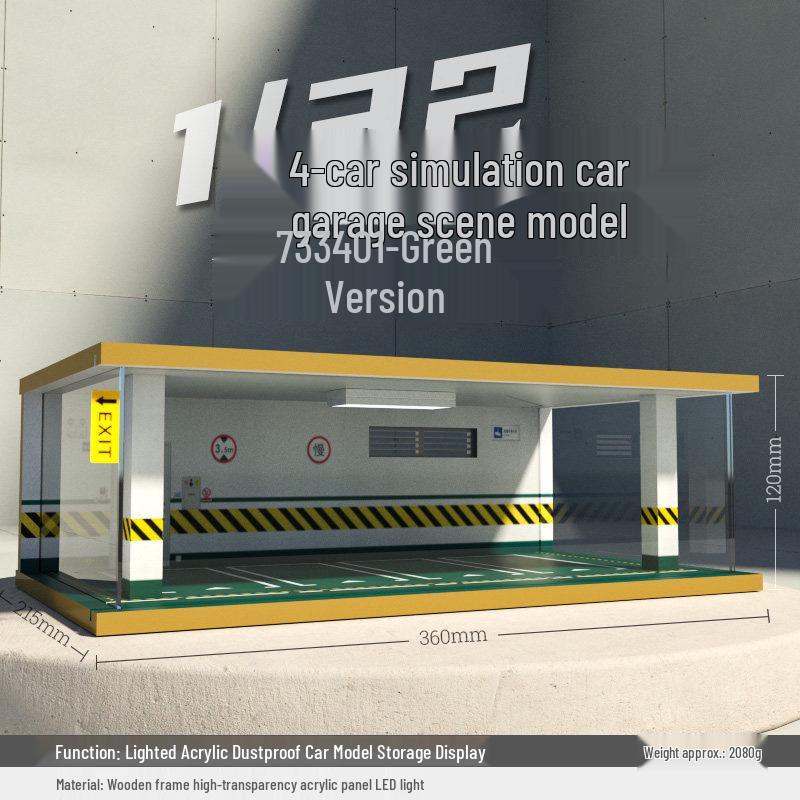 Деревянный гараж для моделей автомобилей с подсветкой - Трансграничная симуляция Пылезащитный чехол 1:32 Сценические украшения.