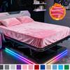 Warm Velvet Fitted Bed Sheet with 360 Elastic Band Mattress Protector Cover Coral Fleece Bedspreads for Single Double Bedsheet