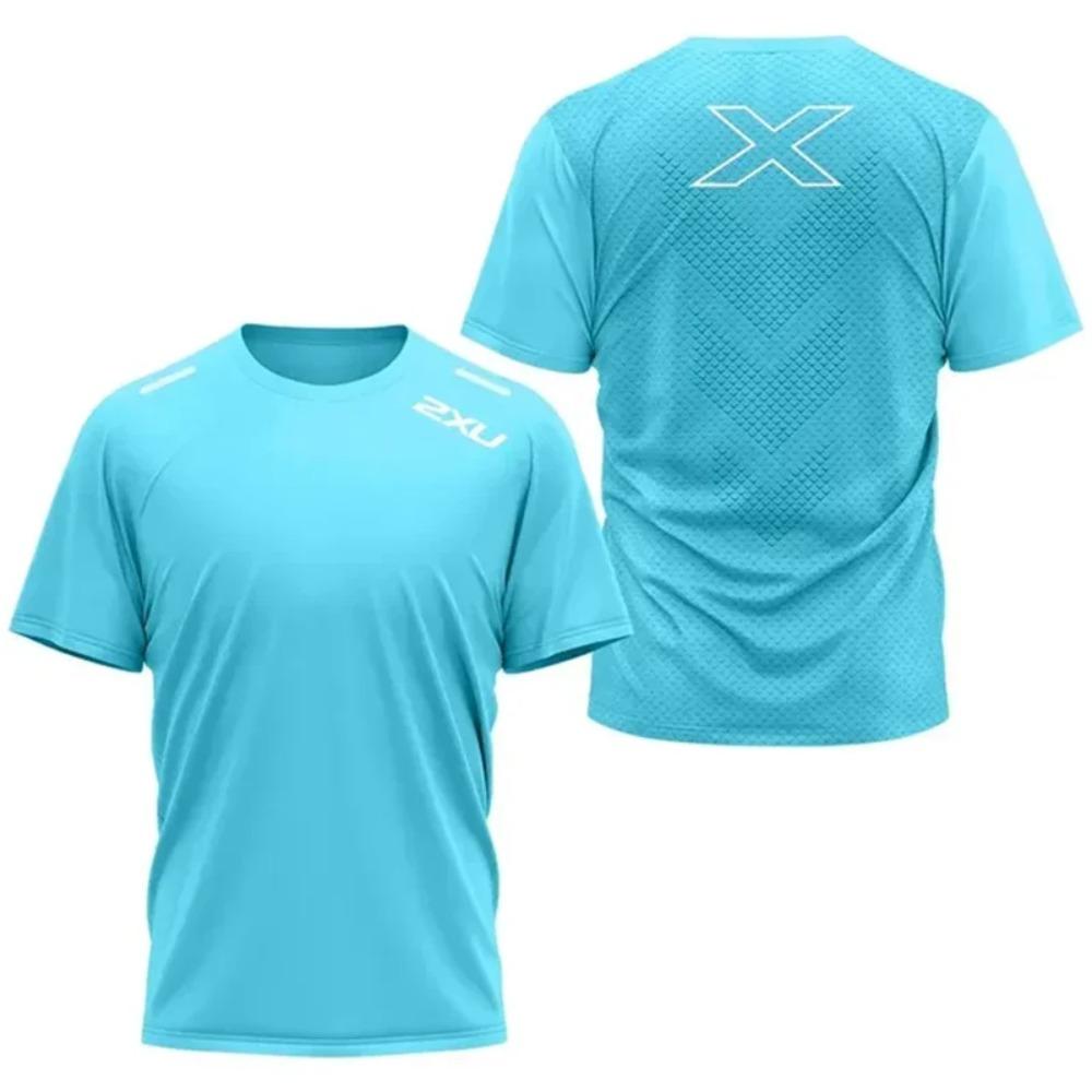 Мужская спортивная футболка 2XU с быстрым высыханием для активного отдыха и фитнеса, мужская дышащая футболка с коротким рукавом для тенниса, легкий свободный топ для бега