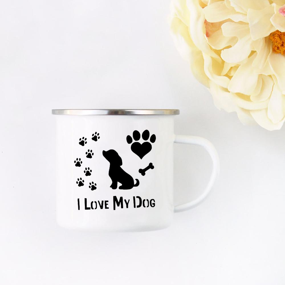 MY DOG IS MY Валентинка напечатана чашка для питья эмалированная ручка кофейные чашки вечеринка у костра кружка памятный подарок любимцу домашних животных