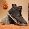Зимние теплые мужские сноубутсы Высококачественные кожаные мужские ботильоны Зимние плюшевые теплые мужские ботинки Повседневные уличные рабочие ботинки