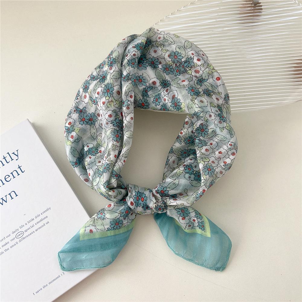 Маленький квадратный шарф из хлопка и льна, шелковый шарф, женский, весна и осень, новый стиль, художественный и универсальный, модный, темпераментный шарф-повязка на голову