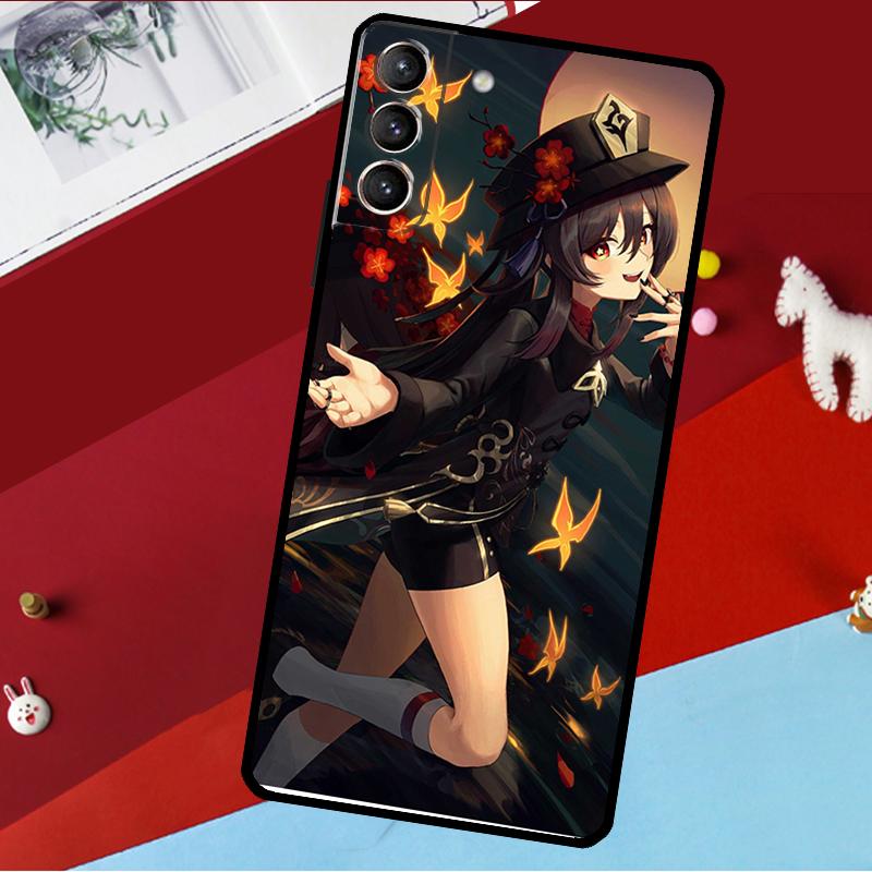 Чехол Genshin Impact Ху Тао для Samsung Galaxy S26 S25 S24 S21 S22 S20 Ultra S9 S10 Plus S23 FE S25 FE